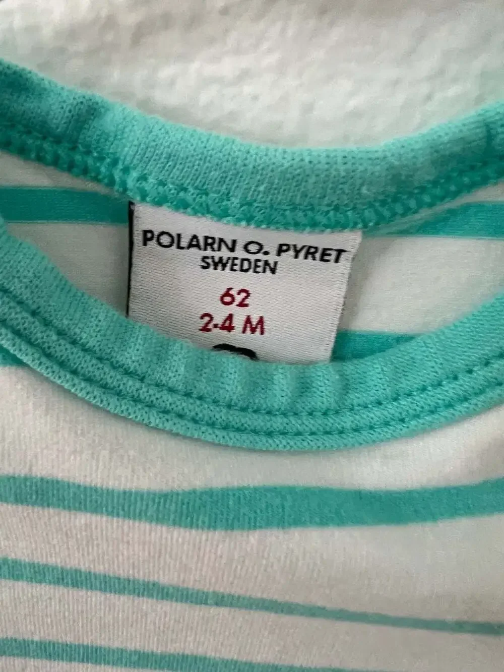 Polarn O. Pyret Sweden Striped Baby Romper with Pocket